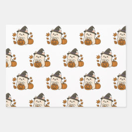 Cadeaupapier Set Halloween / Pomeranian Geschenkpapier Set