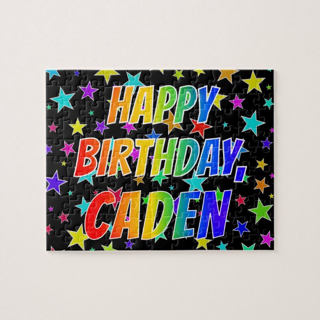 "CADEN" Vorname, Spaß "GLÜCKLICHER GEBURTSTAG" Puzzle (Horizontal)