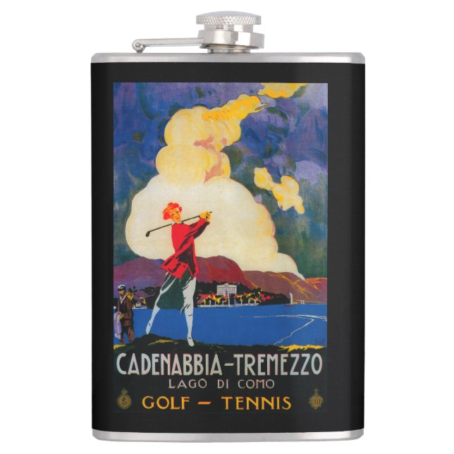 CadenabbiaTremezzo Vintages PosterEurope Flachmann (Vorderseite)