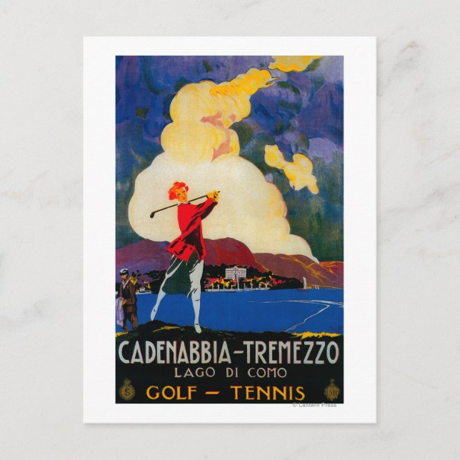 CadenabbiaTremezzo Vintages PosterEurope Postkarte (Vorderseite)