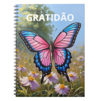 Caderno (80 Páginas, P&B) Borboleta Notizblock