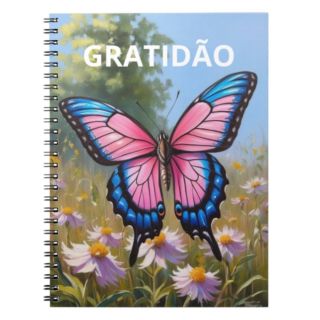Caderno (80 Páginas, P&B) Borboleta Notizblock (Vorderseite)