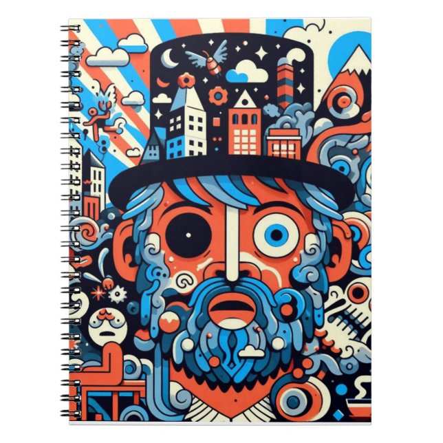 Caderno Espiral com Foto "Psychedelic #1" Notizblock (Vorderseite)