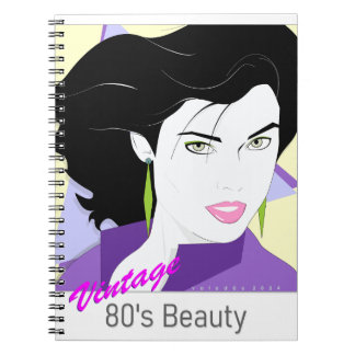 Caderno Espiral - com rosto de mulher 80s Style Notizblock
