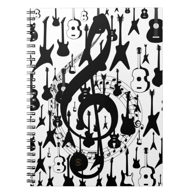 Caderno espiral musical com clave de sol notizblock (Vorderseite)
