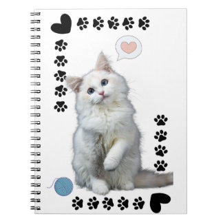 Caderno Espircom Foto Gatinho Branco Notizblock