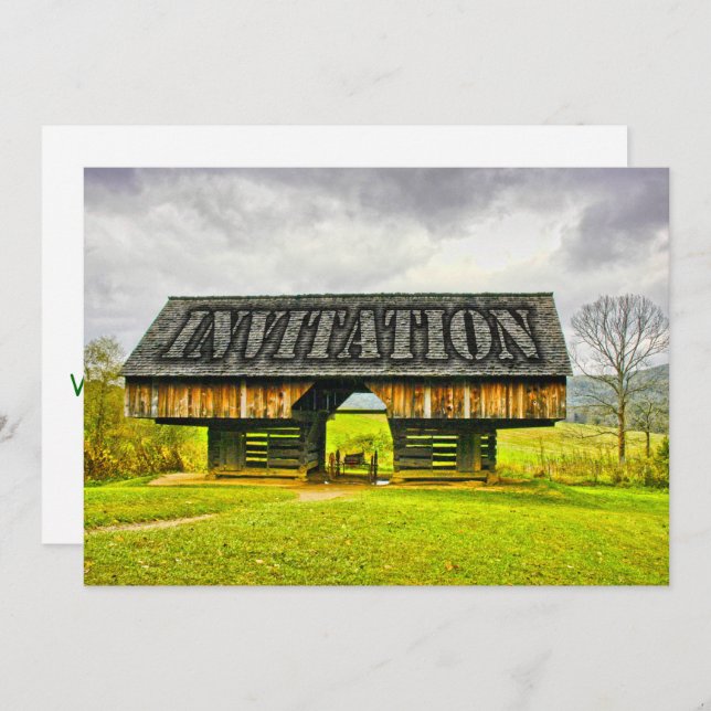 Cades Bucht-freitragende Scheune am Tipton Platz Einladung (Vorne/Hinten)