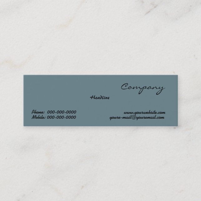 Cadet Blue Business Card Mini Visitenkarte (Vorderseite)