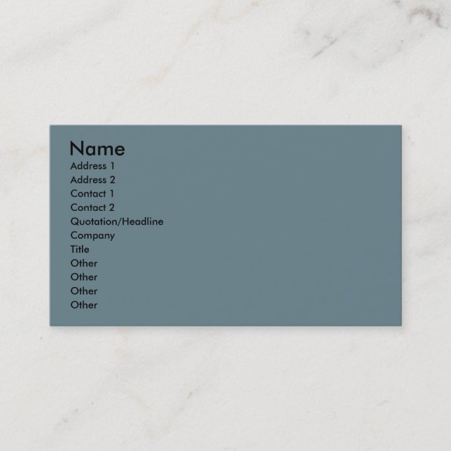 Cadet Blue Business Card Visitenkarte (Vorderseite)