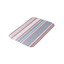 Cadet Grey and Desaturated Rose Stripes Badematte