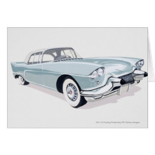 Cadillac 1957 mit Silhouette des Fahrers nach