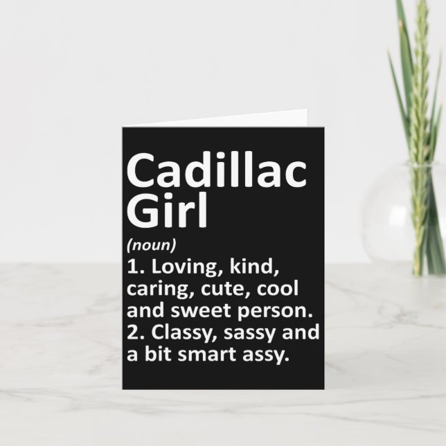 Cadillac Girl Mi Michigan Funny City Zuhause Roots Karte (Vorderseite)