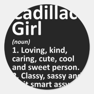 Cadillac Girl Mi Michigan Lustige Stadt Heimat Wur Runder Aufkleber