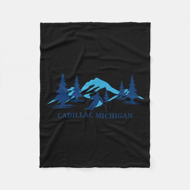 Cadillac michigan ski resort skiing skier  fleecedecke (Vorderseite)