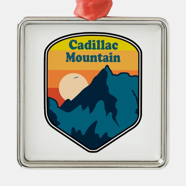 Cadillac Mountain Maine Sunrise Ornament Aus Metall (Vorne)