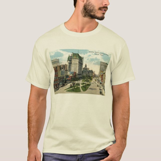 Cadillac-Quadrat, Detroit Michigan, 1915 Vintag T-Shirt (Vorderseite)
