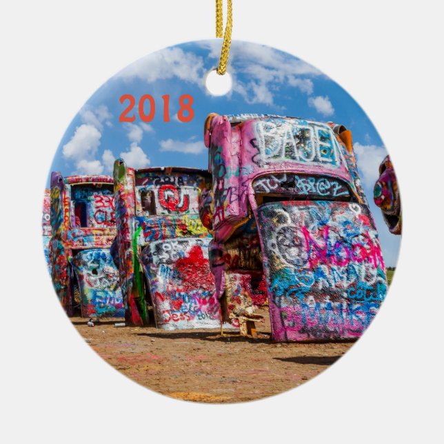 Cadillac Ranch, Texas Keramik Ornament (Vorne)