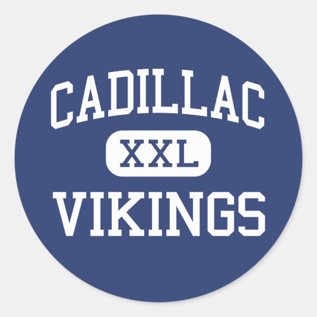 Cadillac Vikings Middle Cadillac Runder Aufkleber (Vorderseite)