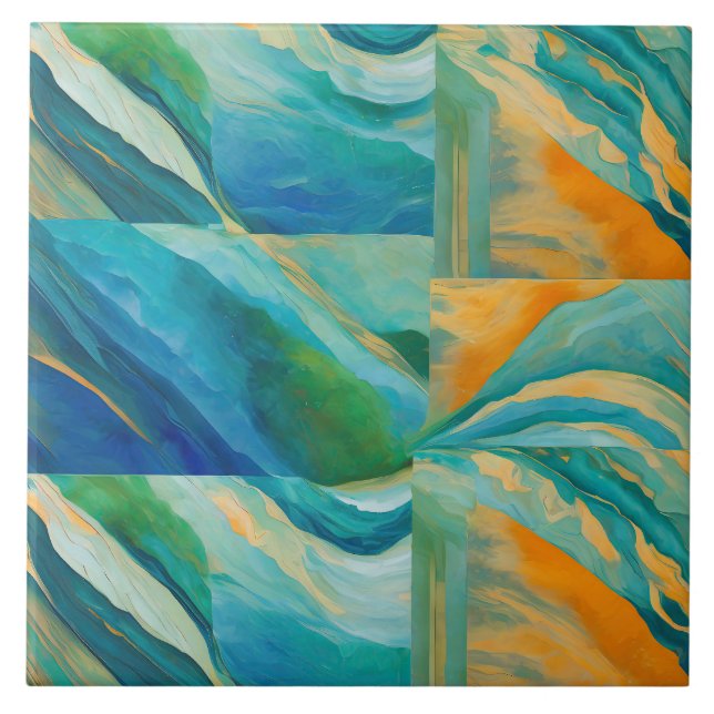 "Cádiz" Ein farbenfroher geteerter Effekt Fliese (Vorderseite)