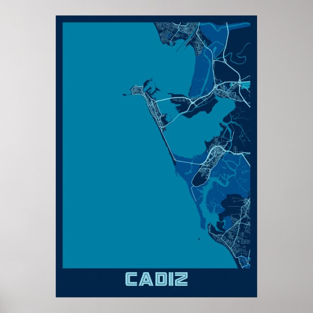 Cadiz - Spanien - Friedensstadt Karte Poster (Vorne)