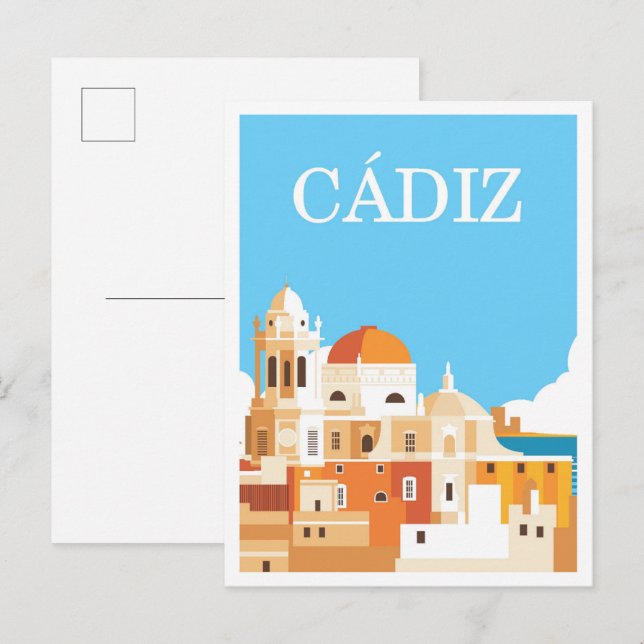Cadiz Spanien Kunst, Dichtung und Musik Postkarte (Vorne/Hinten)