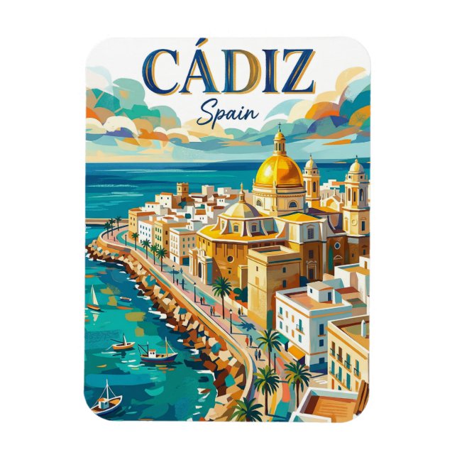Cádiz Spanien Magnet (Vertikal)