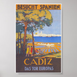 Cadiz Spanien Vintage-Reiseposter Poster