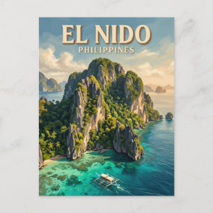 Cadlao-Insel El Nido Philippinen Postkarte