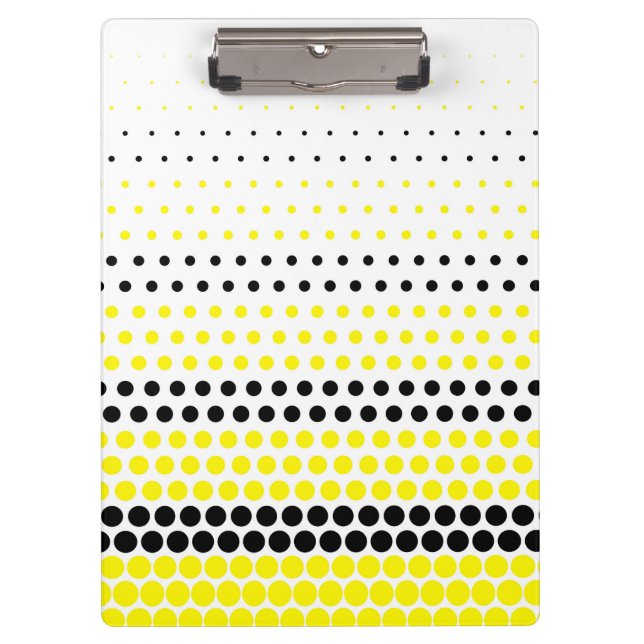 Cadmium Gelb und schwarzer Polka Dot Klemmbrett (Vorderseite)