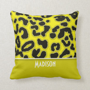 Cadmium Gelber Leopard Tierdruck; Personalisiert Kissen