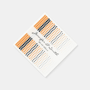 Cadmium Orange und Black Polka Dot Serviette