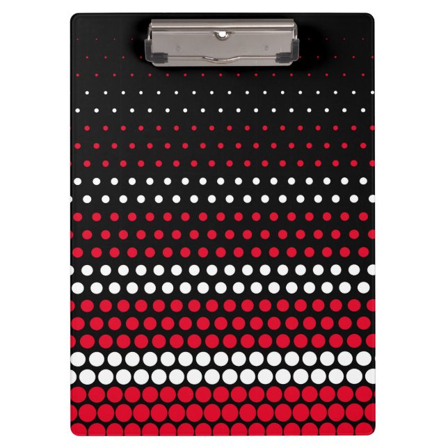 Cadmium Red and White Polka Dot Klemmbrett (Vorderseite)