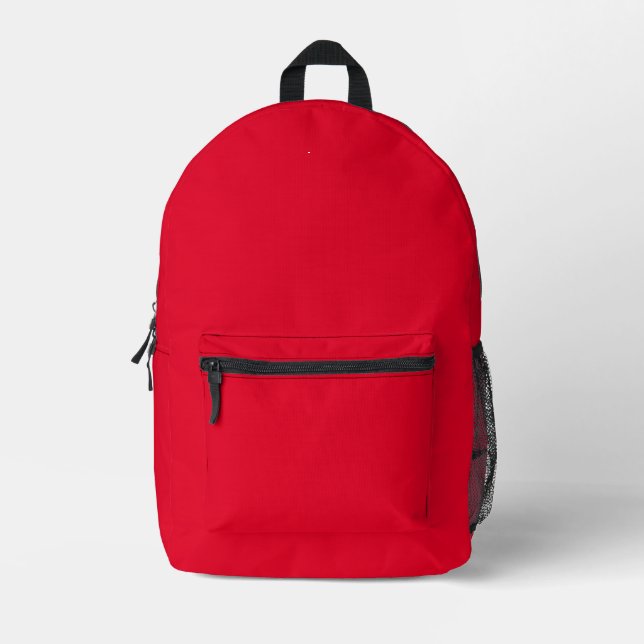 Cadmium Red Solid Color Bedruckter Rucksack (Vorderseite)