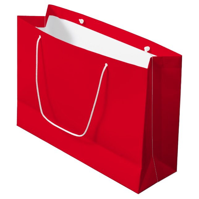 Cadmium Red Solid Color Große Geschenktüte (Vorderseite Schrägansicht)