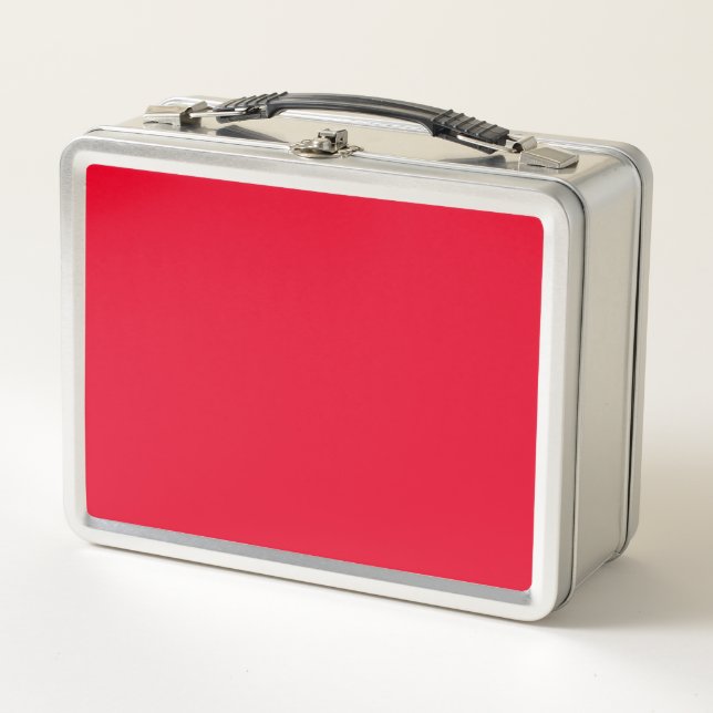 Cadmium Red Solid Color Metall Brotdose (Vorderseite)