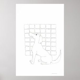 Cador Dog Squares Zeichne Farbplakat Poster