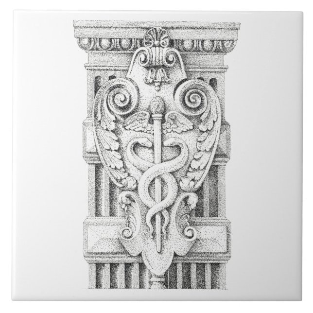 CADUCEUS 6x6 Keramik Tile Fliese (Vorderseite)