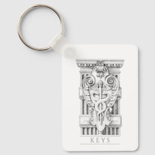 CADUCEUS Aluminium Rectangle Schlüsselanhänger