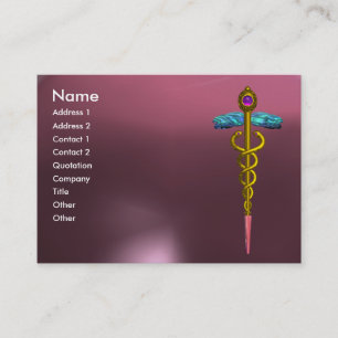 CADUCEUS AMETHYST lila-grau-kräftig goldfarbenes R Visitenkarte