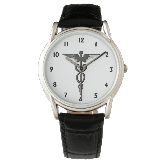 Caduceus Black Numbers Armbanduhr (Vorderseite)