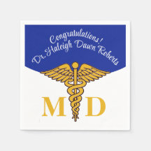 Caduceus Blue & White Medical School Abschluss