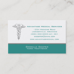 Caduceus Business Card, Aquamarin Visitenkarte