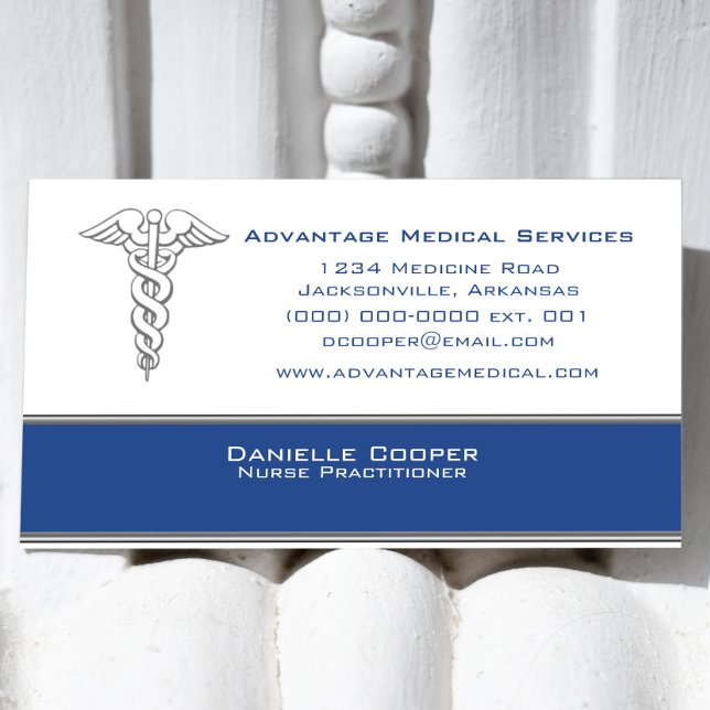 Caduceus Business Card, blau Visitenkarte (Blue Caduceus Business Card )