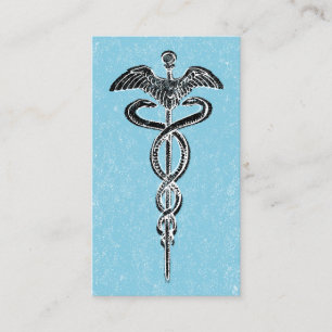 Caduceus Business Cards - Nurse Blue Medical Visitenkarte