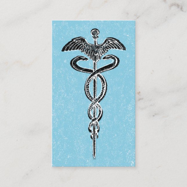 Caduceus Business Cards - Nurse Blue Medical Visitenkarte (Vorderseite)