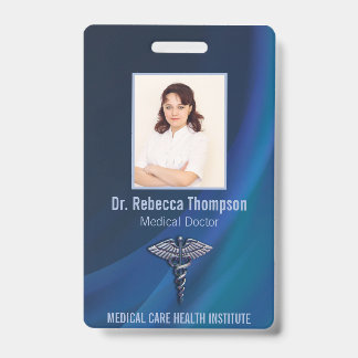 Caduceus Chrome Dark Holographic Medical Foto ID Ausweis