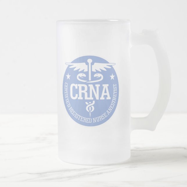 Caduceus CRNA Geschenkideen Mattglas Bierglas (Rechts)