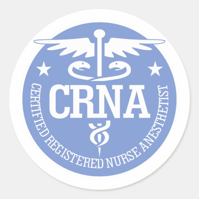 Caduceus CRNA Geschenkideen Runder Aufkleber (Vorderseite)