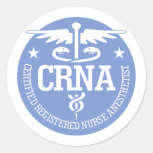 Caduceus CRNA Geschenkideen Runder Aufkleber