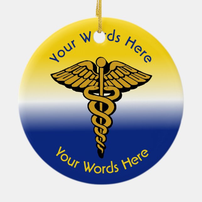 Caduceus Custom Christmas Ornament (Hinten)